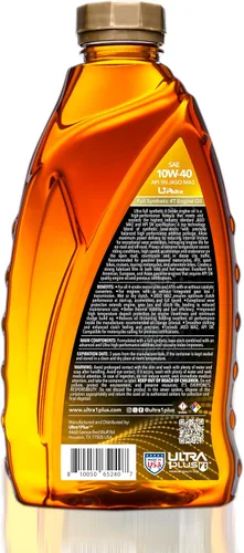 Vista 2 de ULTRA 1PLUS 4T 10W-40 aceite de motocicleta completamente sintético API SN JASO MA2-10W40 aceite de motor, 6 cuartos de galón