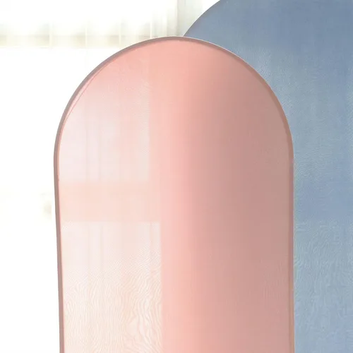 Vista 8 de Efavormart - Cubierta de fondo de elastano rosa polvorienta de 6 pies, ajuste personalizado de 2 caras, funda de arco superior redonda