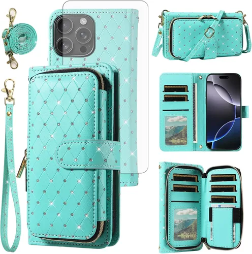 Vista 20 de Funda para teléfono iPhone 6 6S con cremallera y protector de pantalla con protector de pantalla, correa de cordón cruzado, ranura para iPhone 6 Six