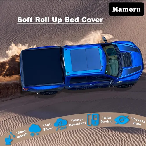 Vista 4 de Mamoru Funda enrollable suave para caja de camioneta compatible con Ford Ranger 2019-2023 de 6 pies/72.7" Cama Styleside Funda de cama enrollable