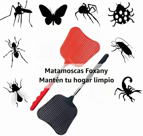 Vista 2 de Paquete de 3 matamoscas extensibles, matamoscas de plástico, matamoscas telescópico