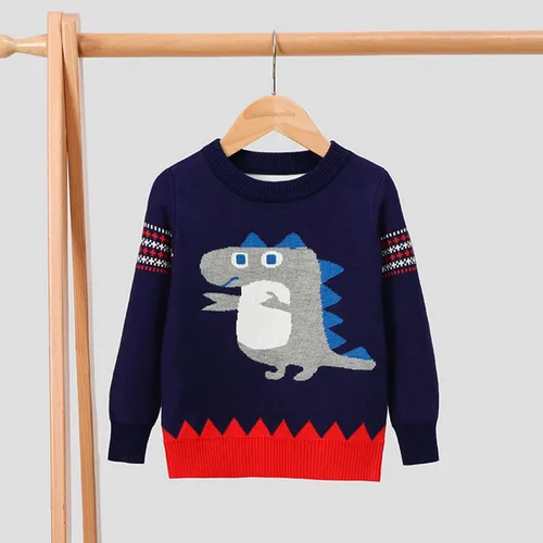 Vista 3 de FYQCY Suéter de punto para bebé, niña, niño, sudadera cálida con cuello redondo, manga larga, 59.1 ft