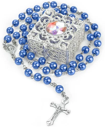 Vista 30 de First Communion Rosarys for Girls and Boys, RosaryBeads Catholic for Men, Women, Rosary Necklace as Gifts for Mother, Grandmother, Elders