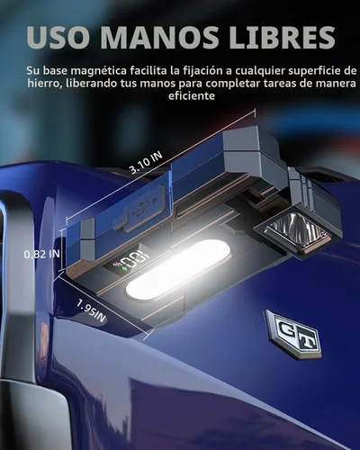 Vista 5 de Linterna EDC recargable 2026 con cabezal de lámpara giratorio, mini linterna súper brillante de 500 lúmenes, linternas portátiles de bolsillo plano