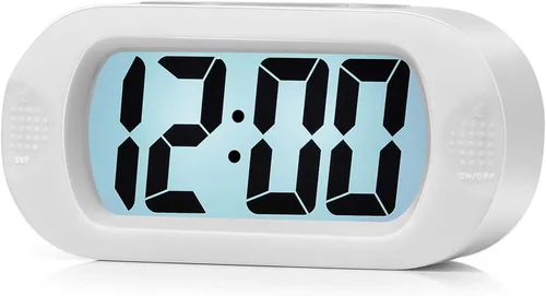 Vista 13 de Plumeet Reloj Despertador para Niños LCD Digital Grande Relojes Despertadores de Viaje con Repetición y Luz Nocturna - Sonido Ascendente
