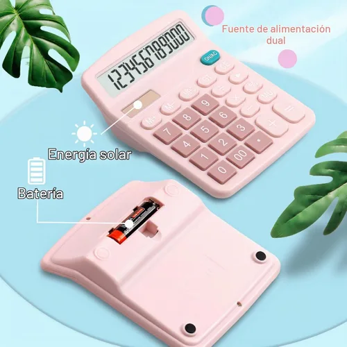Vista 3 de YOUHO Calculadora de escritorio de oficina rosa, 12 bits 1PACK rosa