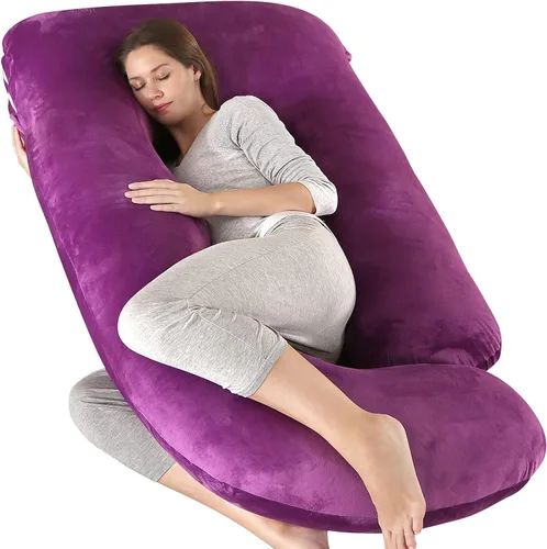 Vista 11 de Elover - Almohada de embarazo en forma de U, soporte de maternidad de cuerpo completo