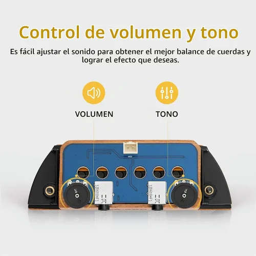 Vista 7 de Donner Pastilla de guitarra acústica, pastillas de guitarra, pastilla activa de caoba con cabezales ajustables Humbucker