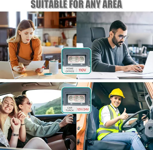 Vista 3 de Fiambrera eléctrica para adultos, 1.5L de gran capacidad de calefacción Bento, lonchera portátil para oficina, coche y camión