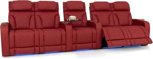 Vista 32 de Seatcraft Luminis 365 - Asiento de cine en casa (fila de 2 biplazas), color carmesí