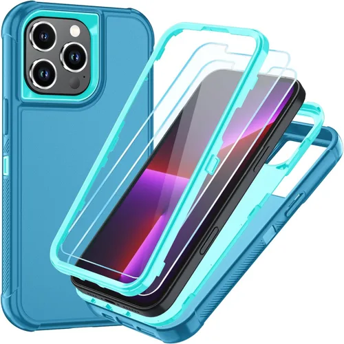 Vista 63 de SunStory Funda compatible con iPhone 11 con protector de pantalla HD, 3 capas de alta resistencia de cuerpo completo, funda protectora híbrida 3