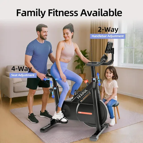 Vista 8 de Yesoul Black Exercise Bike for Home, Low Noise Indoor Cycling Bike for Home Gym Electric Stationary Bike with Tablet Mount & Comfortable Seat