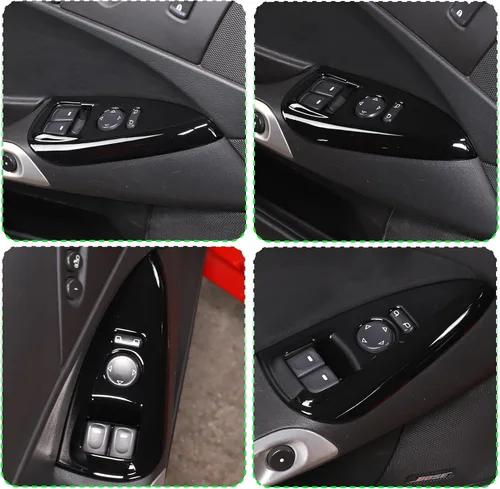 Vista 6 de Cubierta de panel de botón de elevación de vidrio para ventana de automóvil, compatible con Chevrolet Corvette C6 2005-2013, accesorios interiores