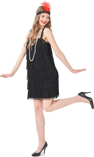Vista 2 de Wizland Vestido Flapper de los años 20, vestido de fiesta de cóctel, vestido de gran Gatsby de los años 20