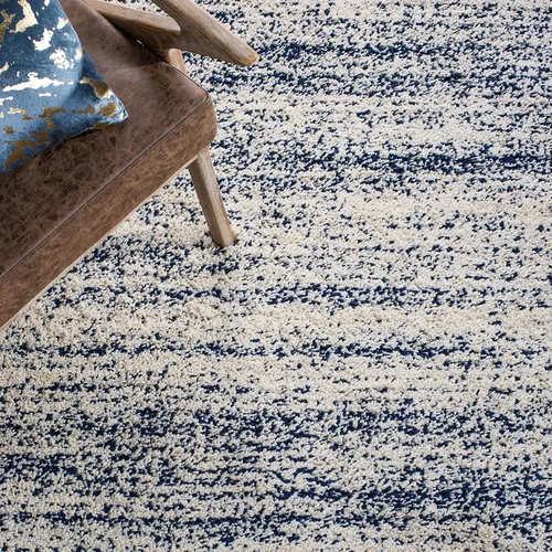Vista 6 de SAFAVIEH Hudson Shag Collection - Alfombra decorativa de 2 x 3 pies, color marfil y azul marino, no desprende pelusa y de fácil cuidado, 2 pulgadas