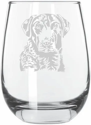 Vista 443 de Shar Pei (chino) - Vaso de vino sin tallo grabado para perro, 15.25 onzas