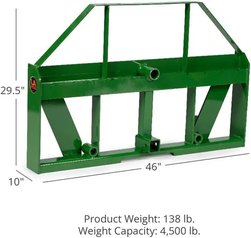 Vista 7 de Titan Attachments UA - Accesorio para marco de horquilla de palet, compatible con John Deere Global Euro Tractor, nominal 4,500 libras