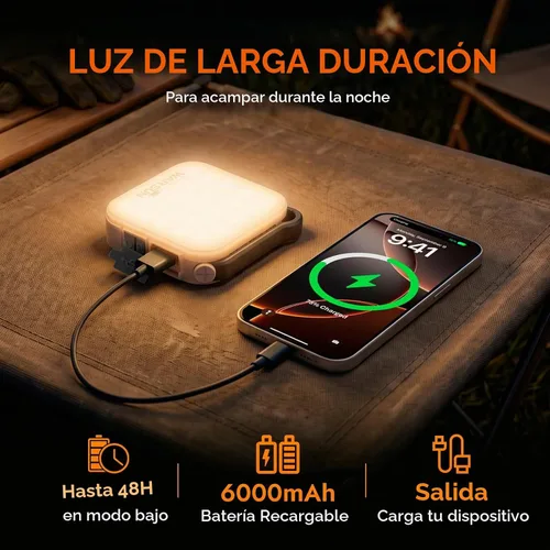 Vista 5 de WARSUN Linterna que acampa recargable, linterna solar LED 1000LM