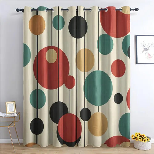 Vista 11 de Cortinas opacas con degradado azul de 39 pulgadas de largo, cortinas abstractas para decoración de dormitorio, cortinas de ventana modernas