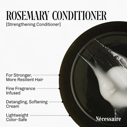 Vista 5 de Nécessaire Rosemary Hair Duo Conjunto de champú y acondicionador de romero fortalecedor multiproteína para cabello adelgazante. Para mujeres +