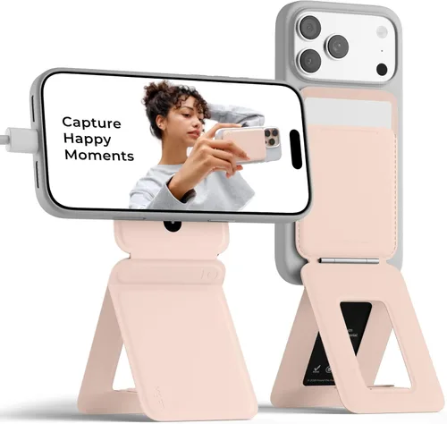Vista 37 de MOFT MOVAS - Cartera de trípode para iPhone, múltiples ángulos, soporte de teléfono ligero y portátil, cartera magnética de cuero vegano MOVAS
