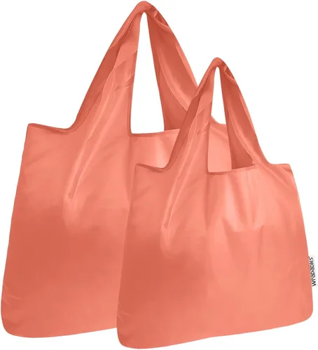 Vista 18 de allydrew Bolsas de comestibles reutilizables de nailon plegables grandes y pequeñas, juego de 2