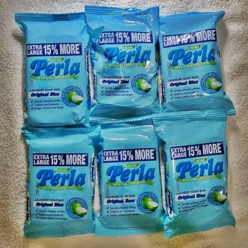Vista 4 de PERLA Jabón de barra de lavandería azul original, 3.88 oz (1)