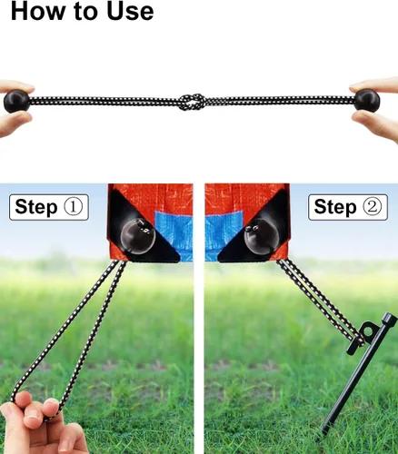 Vista 5 de Cuerdas elásticas de bolas de 6 pulgadas, 25 cuerdas elásticas pequeñas con bolas, mini bolas elásticas resistentes al aire libre para lona, toldo