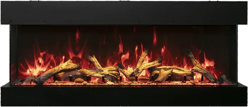 Vista 3 de 60-TRU-View-XL XT - Chimenea eléctrica de 3 caras de 60 pulgadas, calentador de chimenea de vidrio de 3 lados con control remoto y temporizador de 8