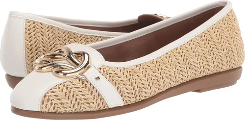 Vista 12 de Aerosoles Zapatos planos de ballet Big Bet para mujer, Rafia combinada natural