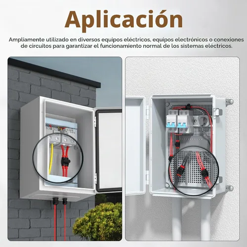 Vista 6 de Joinfworld Conectores de empalme con aislamiento de 2 puertos 2-14 AWG Conectores de alambre de aluminio a cobre Conectores de cable eléctrico