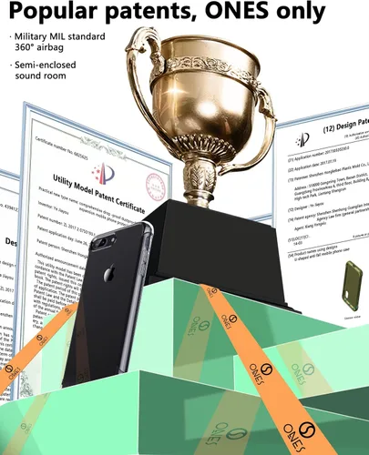 Vista 2 de ONES Funda transparente para iPhone 8 Plus/7 Plus, funda delgada de silicona TPU suave, funda protectora militar contra caídas para teléfono