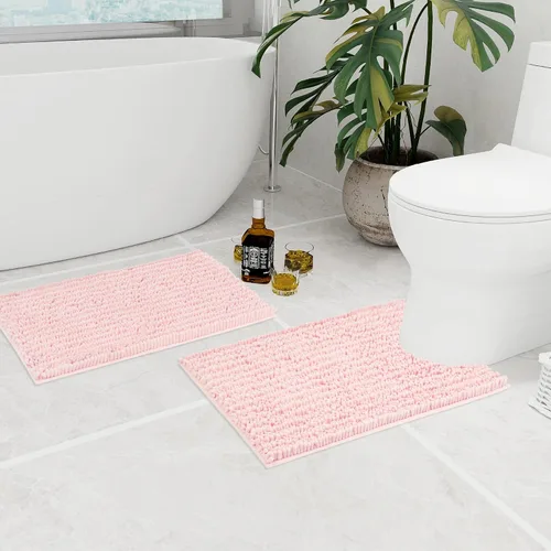 Vista 72 de Walensee Alfombra de baño antideslizante (32x20, azul oscuro) absorbente de agua, súper suave, felpilla peluda, lavable a máquina, se seca