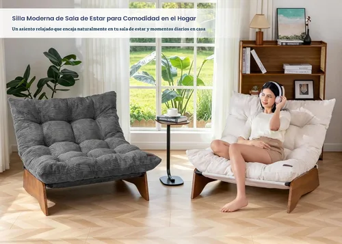Vista 9 de [Usado] MAXYOYO Silla ajustable para sala de estar, silla decorativa de 3 posiciones con marco, silla convertible para sala de estar y reclinable