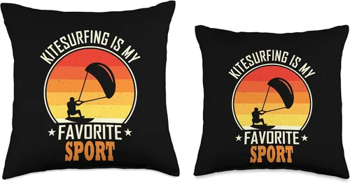 Vista 3 de Kitesurf motif equipment Favorite Sport-Kitesurf - Almohada de 16 x 16 pulgadas, multicolor