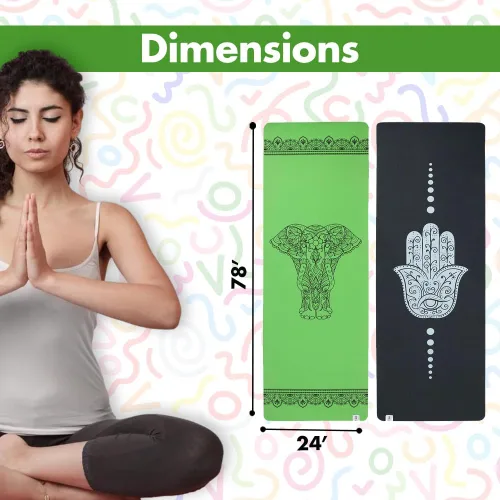Vista 7 de Esterilla de yoga – Esterilla de yoga de primera calidad reversible extra gruesa y grande antideslizante para todo tipo de yoga, pilates