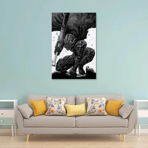 Vista 2 de Berserk - Póster de anime para pared, diseño moderno de dormitorio familiar, para decoración de habitación, 16 x 24 pulgadas (15.7 x 23.6 in)