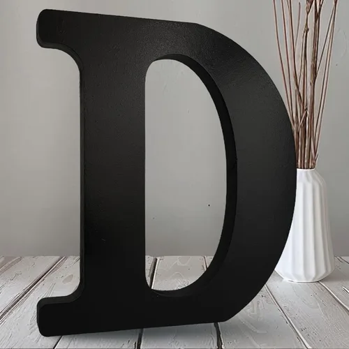 Vista 11 de AOCEAN Letras de madera negra de 10 pulgadas, letras de madera sin terminar para Halloween, letras decorativas de pie, rebanadas, decoración
