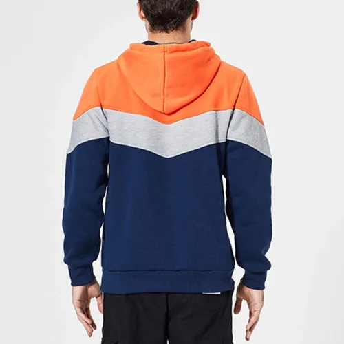 Vista 2 de Sudadera con manga larga estilo raglán en contraste, con forro polar, con capucha y bolsillo tipo canguro, para hombre