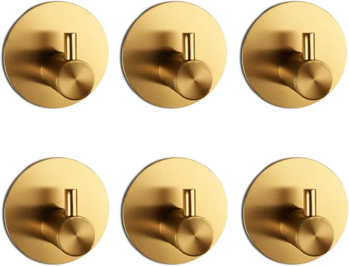 Vista 5 de Miliocry Paquete de 6 ganchos para toallas de baño, ganchos adhesivos para colgar toallas de baño, ganchos de pared resistentes, resistentes al