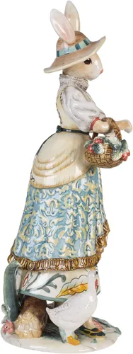 Vista 4 de Fitz and Floyd Dapper - Figura de cerámica femenina de conejo, 20 pulgadas