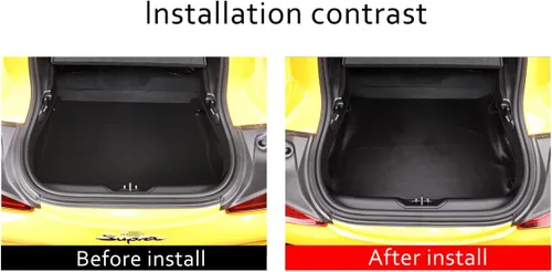Vista 2 de Bandeja de piel de PVC negro para maletero de coche Toyota Supra A90 2018-2021