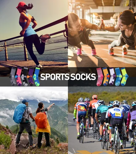 Vista 6 de FNOVCO Calcetines de compresión atléticos gruesos acolchados para mujer, 5 pares