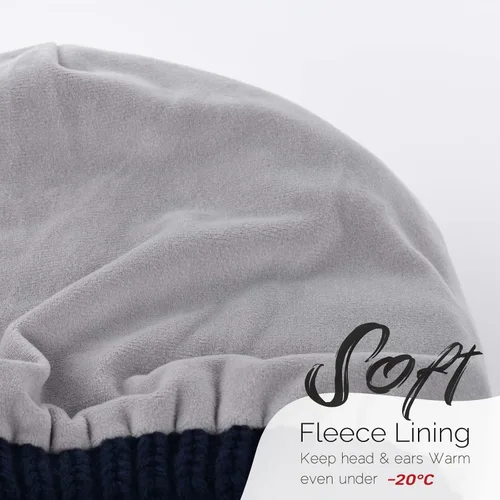 Vista 43 de FURTALK Gorros de invierno para mujer, con forro polar, gorro de punto holgado y cálido, gorro de esquí
