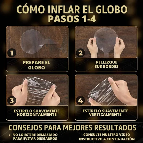 Vista 4 de 10 globos iluminados para fiestas, hechos de material TPU transparente