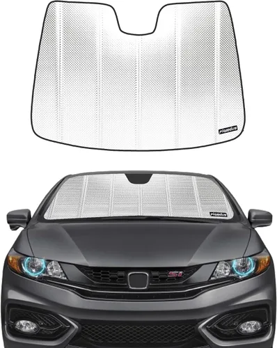 Vista 7 de Pigenius Parasol para parabrisas Honda Civic Coupe 2012-2015, acabado plateado metálico