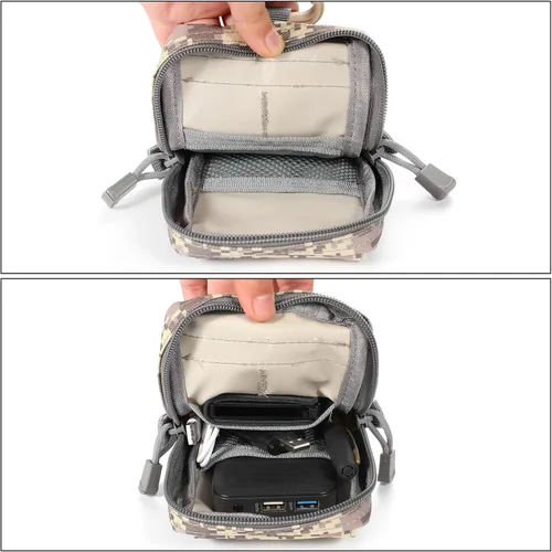 Vista 2 de SOWHUP Bolsa Táctica Molle Pequeña con Funda para Celular, Organizador de Gadgets EDC para Cintura