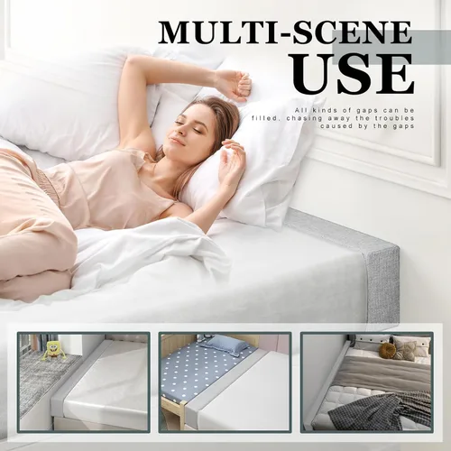 Vista 7 de Extensión de colchón, relleno de espacio entre cabecero y colchón o pared, almohada de cabecero de espuma de alta densidad con funda extraíble