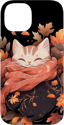 Vista 4 de Funda para iPhone 16 Cat Kitten Otoño Temporada Otoño Hojas Acción de Gracias