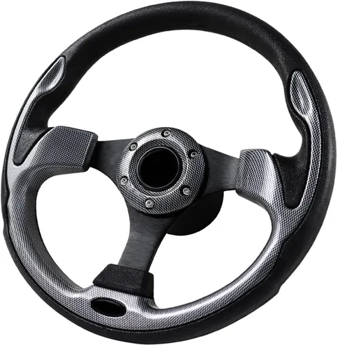 Vista 7 de 12.5 Inch Boat Steering Wheel with 3/4“ Axle Marine Steering Wheel Adapter, Yachts, Pontoon Boats Azul